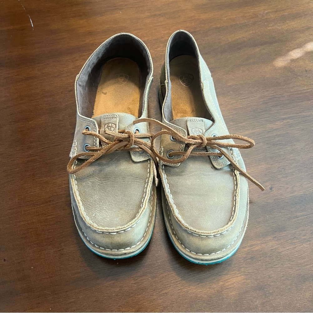 Ariat Women Cruiser Castaway Tan Leather Boat Loafer Shoe Style 10023017 Sz 10B